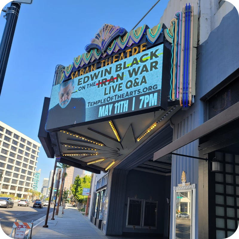 Saban Theatre marquee featuring Edwin