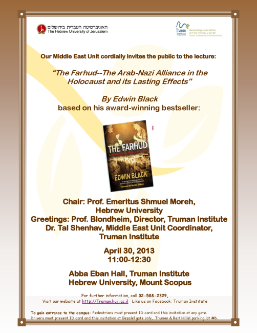 The Farhud—The Arab-Nazi Alliance in the Holocaust and its Lasting Effects