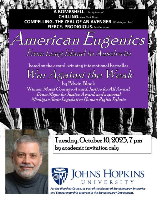 Eugenics from Long Island to Auschwitz for JHU Bioethics