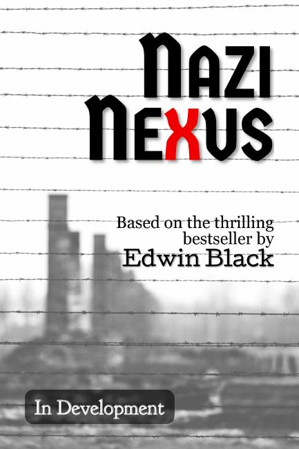 mockup for Nazi Nexus with image of Auschwitz-Birkenau and barbwire